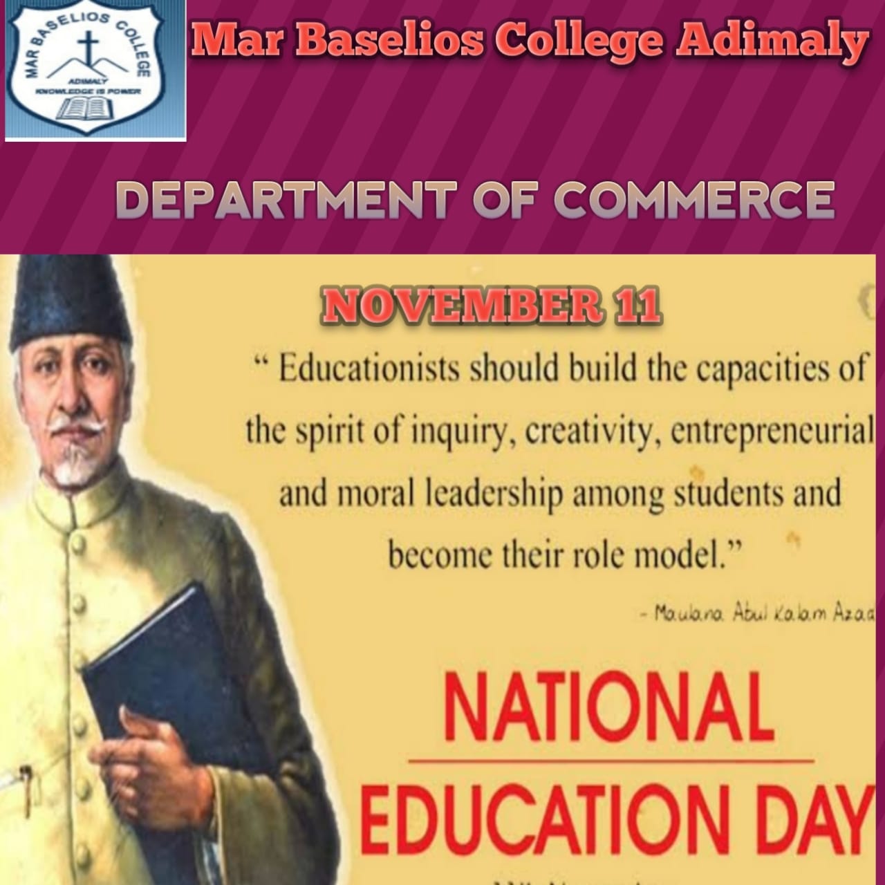 11-november –National Education Day